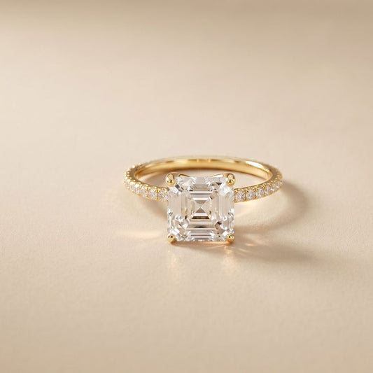 The Whitmore 3 CT Asscher Cut Lab Grown Diamond Engagement Ring