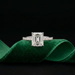 The Whitmore 3 CT Asscher Cut Lab Grown Diamond Engagement Ring White