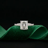 The Whitmore 3 CT Asscher Cut Lab Grown Diamond Engagement Ring White
