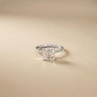 The Whitmore 3 CT Asscher Cut Lab Grown Diamond Engagement Ring White