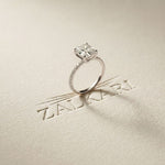 The Whitmore 3 CT Asscher Cut Lab Grown Diamond Engagement Ring White