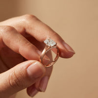 2.20 CT Radiant Cut Lab Grown Diamond Hidden Halo Engagement Ring Rose Gold