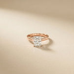 2.20 CT Radiant Cut Lab Grown Diamond Hidden Halo Engagement Ring Rose Gold