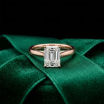 2.20 CT Radiant Cut Lab Grown Diamond Hidden Halo Engagement Ring Rose Gold