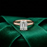 2.20 CT Radiant Cut Lab Grown Diamond Hidden Halo Engagement Ring Rose Gold