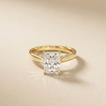 2.20 CT Radiant Cut Lab Grown Diamond Hidden Halo Engagement Ring Gold