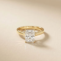 2.20 CT Radiant Cut Lab Grown Diamond Hidden Halo Engagement Ring Gold
