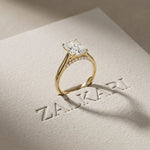 2.20 CT Radiant Cut Lab Grown Diamond Hidden Halo Engagement Ring Gold