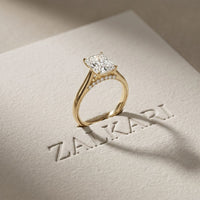 2.20 CT Radiant Cut Lab Grown Diamond Hidden Halo Engagement Ring Gold