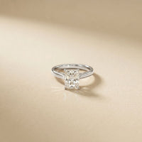 2.20 CT Radiant Cut Lab Grown Diamond Hidden Halo Engagement Ring White