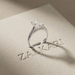 2.20 CT Radiant Cut Lab Grown Diamond Hidden Halo Engagement Ring White