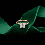 2.20CTW Cushion Lab Grown Diamond Whisper Ring For Girls Rose Gold