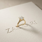 2.20CTW Cushion Lab Grown Diamond Whisper Ring For Girls Gold