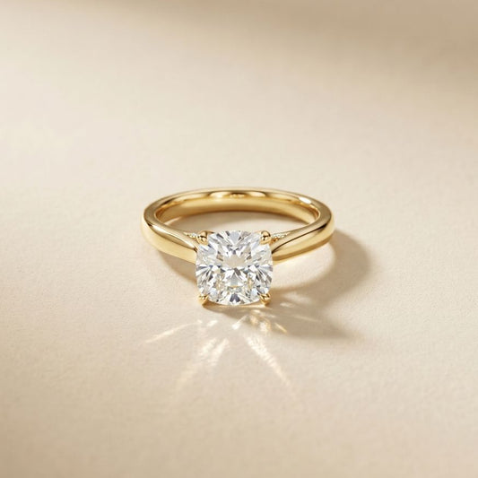 2.20CTW Cushion Lab Grown Diamond Whisper Ring For Girls