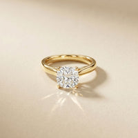 2.20CTW Cushion Lab Grown Diamond Whisper Ring For Girls Gold