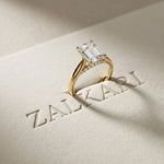 2.20CTW Emerald Cut Lab Grown Diamond Heirloom Ring Gold