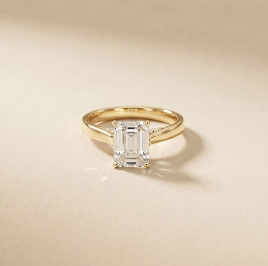 2.20CTW Emerald Cut Lab Grown Diamond Heirloom Ring