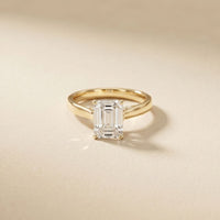 2.20CTW Emerald Cut Lab Grown Diamond Heirloom Ring Gold