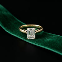 2.20CTW Emerald Cut Lab Grown Diamond Heirloom Ring Gold