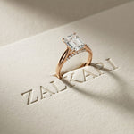 2.20CTW Emerald Cut Lab Grown Diamond Heirloom Ring White