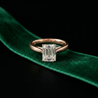 2.20CTW Emerald Cut Lab Grown Diamond Heirloom Ring White