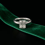 2.20CTW Emerald Cut Lab Grown Diamond Heirloom Ring White