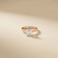 2.20CTW Emerald Cut Lab Grown Diamond Heirloom Ring White