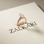 2.20 CT Marquise Cut Lab Grown Diamond Royale Ring Rose Gold