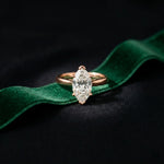 2.20 CT Marquise Cut Lab Grown Diamond Royale Ring Rose Gold