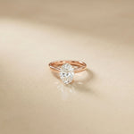 The Golden Dawn 2.20CT Oval Cut Lab Grown Diamond Ring Rose Gold
