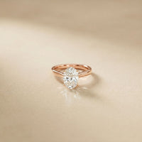 The Golden Dawn 2.20CT Oval Cut Lab Grown Diamond Ring Rose Gold