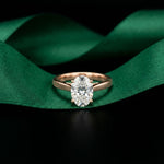 The Golden Dawn 2.20CT Oval Cut Lab Grown Diamond Ring Rose Gold