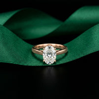 The Golden Dawn 2.20CT Oval Cut Lab Grown Diamond Ring Rose Gold