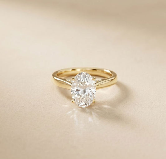 The Golden Dawn 2.20CT Oval Cut Lab Grown Diamond Ring