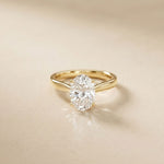 The Golden Dawn 2.20CT Oval Cut Lab Grown Diamond Ring Gold