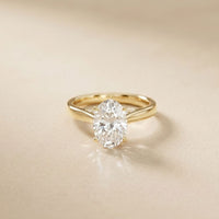 The Golden Dawn 2.20CT Oval Cut Lab Grown Diamond Ring Gold