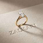 The Golden Dawn 2.20CT Oval Cut Lab Grown Diamond Ring Gold