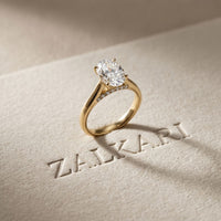 The Golden Dawn 2.20CT Oval Cut Lab Grown Diamond Ring Gold