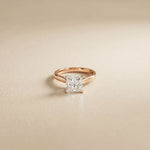 2.20 CT Princess Cut Lab Grown Diamond Frosted Promise Ring Rose Gold