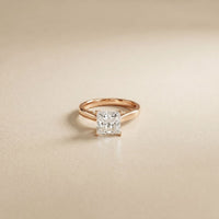 2.20 CT Princess Cut Lab Grown Diamond Frosted Promise Ring Rose Gold