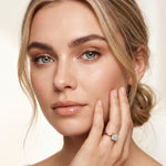2.20 CT Princess Cut Lab Grown Diamond Frosted Promise Ring Rose Gold