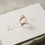 2.20 CT Princess Cut Lab Grown Diamond Frosted Promise Ring Rose Gold