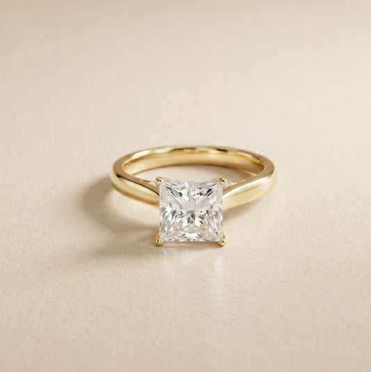2.20 CT Princess Cut Lab Grown Diamond Frosted Promise Ring