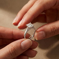 2.20 CT Princess Cut Lab Grown Diamond Frosted Promise Ring White 