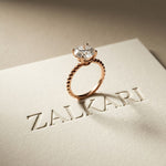 2.80 CTW Round Lab Grown Diamond Sunlit Vow Beaded Ring Rose Gold