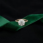 2.80 CTW Round Lab Grown Diamond Sunlit Vow Beaded Ring Rose Gold