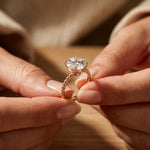 2.80 CTW Round Lab Grown Diamond Sunlit Vow Beaded Ring Rose Gold