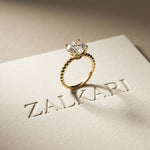 2.80 CTW Round Lab Grown Diamond Sunlit Vow Beaded Ring Gold