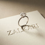 2.80 CTW Round Lab Grown Diamond Sunlit Vow Beaded Ring White