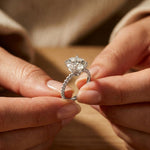 2.80 CTW Round Lab Grown Diamond Sunlit Vow Beaded Ring White